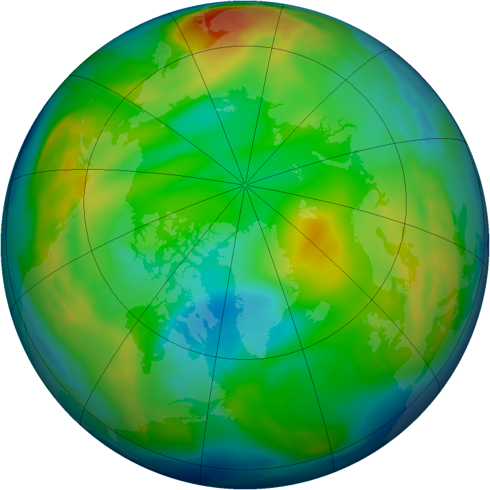 Arctic ozone map for 15 December 2010